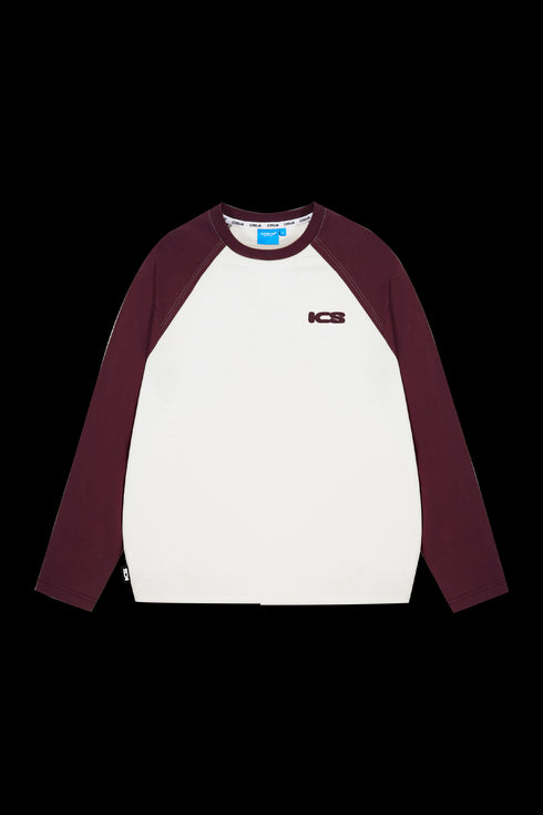 ICS Raglan Sleeve Contrast Color Long Sleeve T-shirt